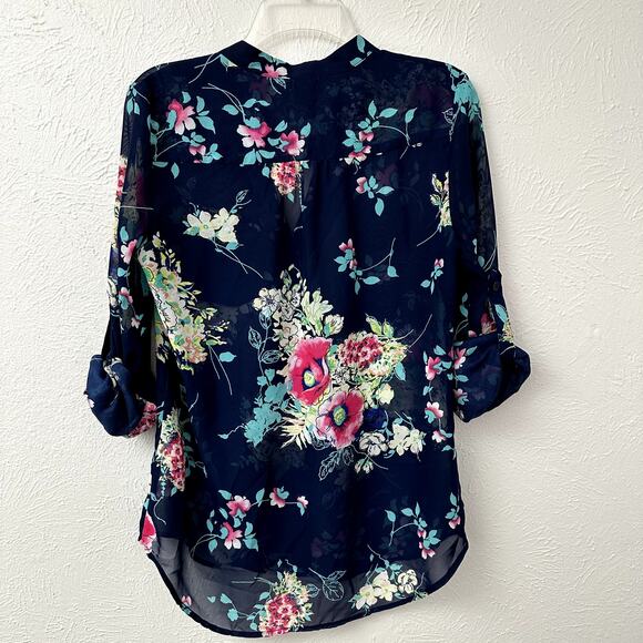 KUT From the Kloth Chiffon Floral Print Blouse - Picture 10 of 12